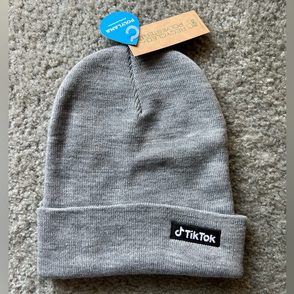 TikTok Grey Knit Beanie - Picture 1 of 5